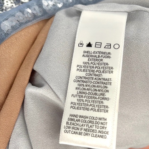 NWT Dress The Population Lia Sequin Midi Dress Sz S Blue Silver Cocktail Party - Picture 4 of 16